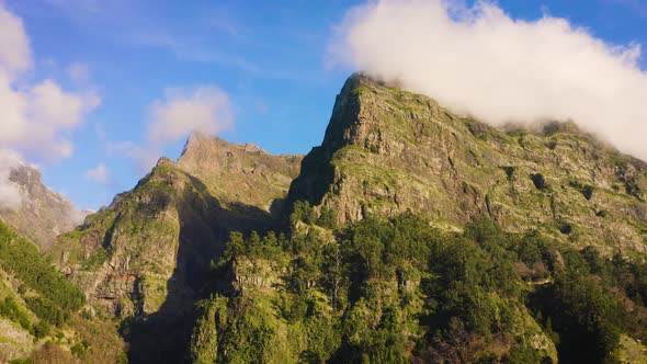 Aerial View of Mountains on Madeira Island