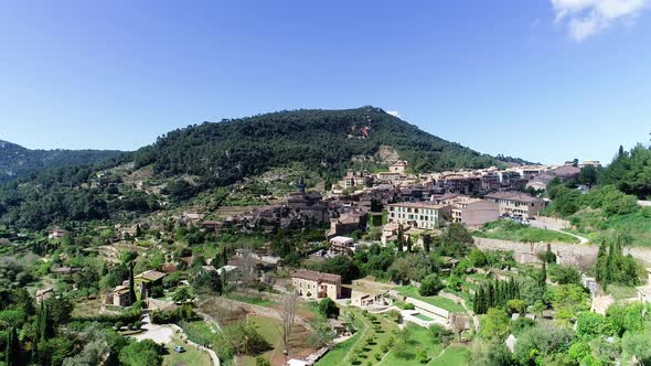 Flight Over Valldemossa on Mallorca, Balearic Islands, Spain