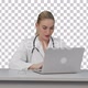Seriouse female doctor working on her laptop, Alpha Channel - VideoHive Item for Sale