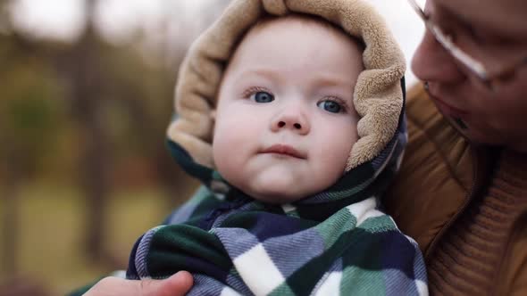 Newborn Baby Smiling at Camera