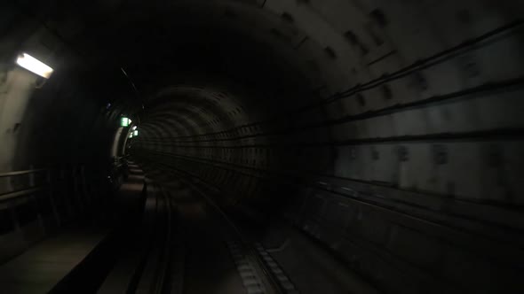 Moving through the underground tunnel