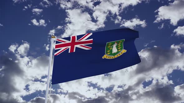 British Virgin Islands Flag With Sky