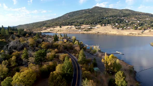 Aerial View of Lake Cuyamaca, California, USA