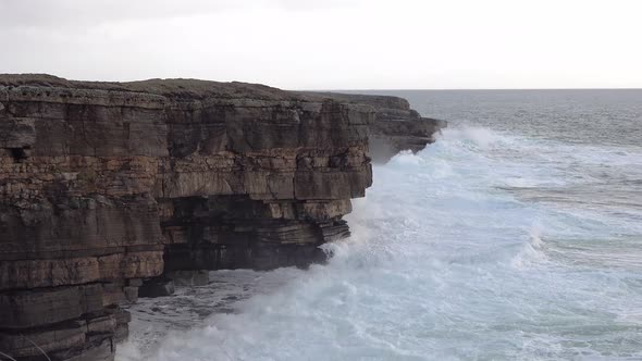 Huge Waves Breaking at Muckross Head - A Small Peninsula West of Killybegs, County Donegal, Ireland