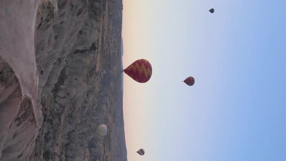 Vertical Video  Balloons in Cappadocia Turkey