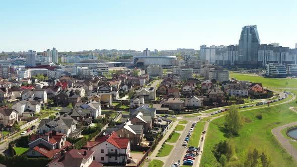 View From the Height of the Drozdy District and the Minsk Sports Complex Minsk Arena in Minsk