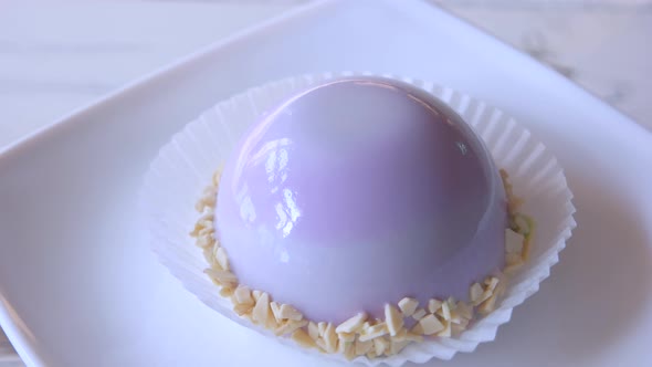 Cake in a Shape of Dome with Purple Glaze