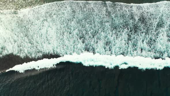 Aerial view scenery of perfect sea view beach adventure by blue sea and white sandy background of a 