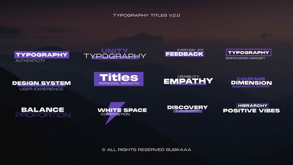 Typography Titles Pack for After Effcets
