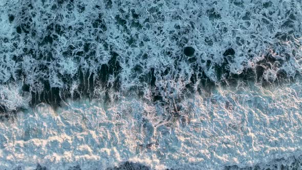 Sea waves in a storm aerial view 4 K