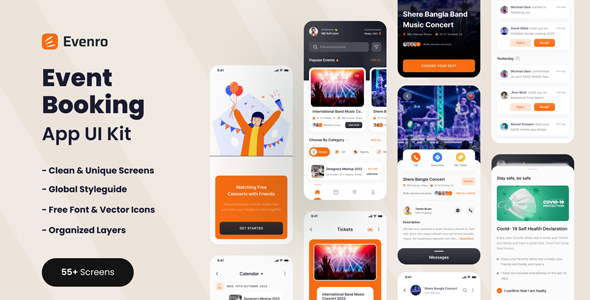 Evenro - Event Booking App XD Template