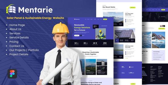 Mentarie - Solar Panel & Sustainable Figma Template