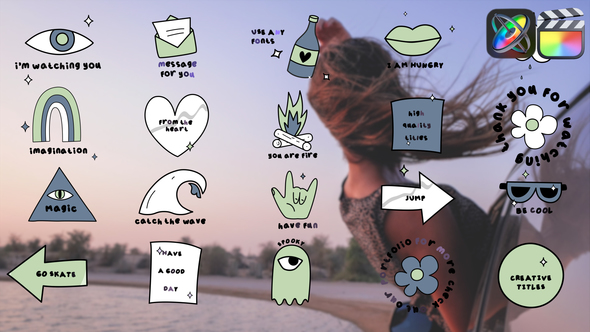 Animated Sticker Titles for FCPX alt