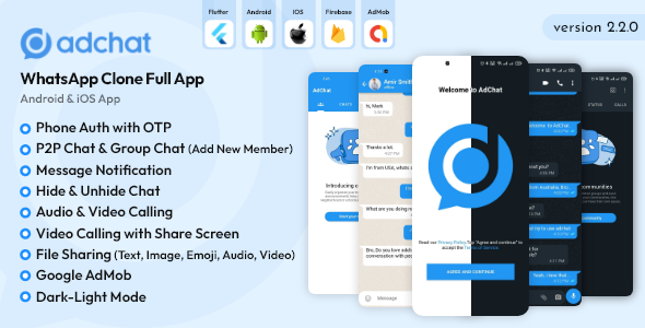 Codes: Calling App Chat App Dating App Messaging App Video Calling App Whatsapp App Whatsapp Clone