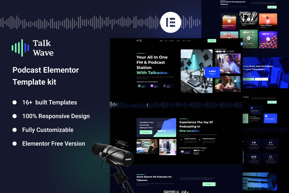 Talkwave - Podcaster Elementor Template Kit