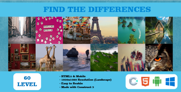Find The Differences | HTML5 | Construct 3 |  C3P