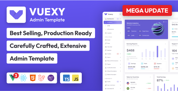 Templates: Admin Dashboard Admin Template Asp Asp.net Bootstrap Bootstrap5 Dashboard Laravel Modern Nextjs React Vite Vue Vue 3 Vuetify