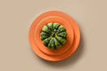 Autumn pumpkin in decorative orange plate, home decor concept. - PhotoDune Item for Sale