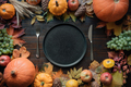 Autumn place setting with leaves and pumpkins - PhotoDune Item for Sale