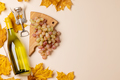White wine bottle, grapes and autumn leaves - PhotoDune Item for Sale