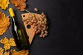 White wine bottle and autumn leaves - PhotoDune Item for Sale