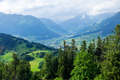 Panoramic view of countryside, green alpine meadows and mountains - PhotoDune Item for Sale