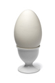White egg cup with fresh picked goose egg close up on white background - PhotoDune Item for Sale