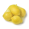 Yellow net with whole fresh lemons close up on white background - PhotoDune Item for Sale