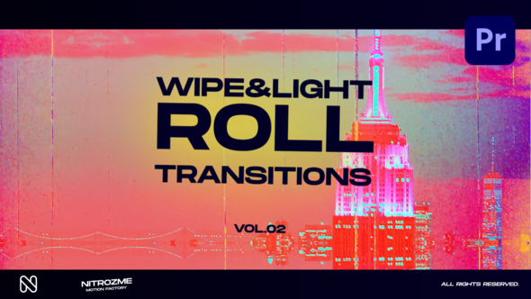 Wipe and Light Roll Transitions Vol. 02 for Premiere Pro
