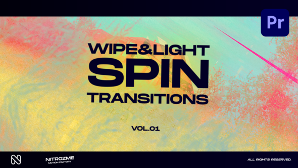 Wipe and Light Spin Transitions Vol. 01 for Premiere Pro
