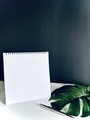 Notepad and monstera leaf against black background  - PhotoDune Item for Sale
