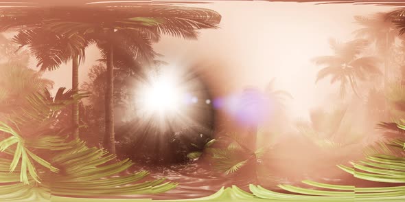 VR360 Camera Moving in a Tropical Jungle Rainforest alt