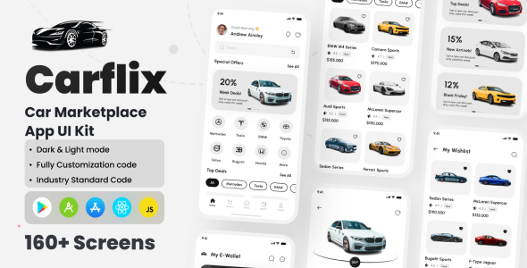 Carflix - Car Marketplace React Native CLI Ui Kit