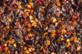 Dry chili pepper flakes. Crushed red peppers. Top view. - PhotoDune Item for Sale
