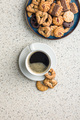 Assorted various cookies. Sweet biscuits and coffee cup. Top view. - PhotoDune Item for Sale