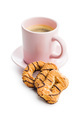 Assorted various cookies and coffee cup. Sweet biscuits isolated on white background. - PhotoDune Item for Sale