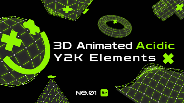 3D Animated Acidic Y2K Elements alt