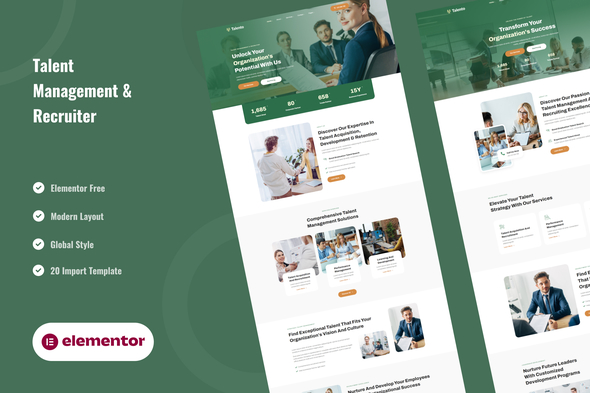 Talento – Talent Management & Recruiter Elementor Template Kit