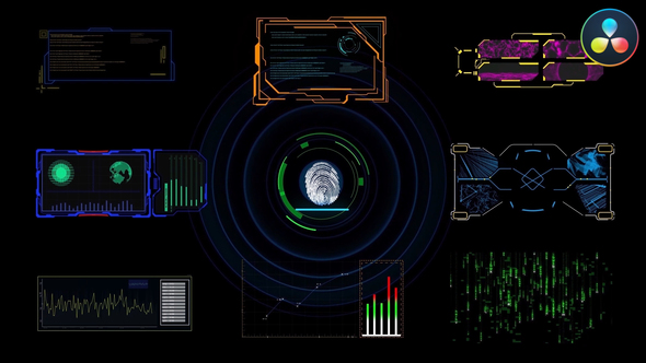 Digital HUD Elements Pack for DaVinci Resolve