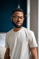 Serious young African American man homeowner posing in apartment - PhotoDune Item for Sale