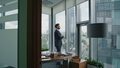 Lawyer thinking work office in elegant suit. Manager taking break looking window - PhotoDune Item for Sale