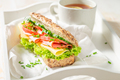 Tasty and fresh sandwich with ham, cheese and chive. - PhotoDune Item for Sale