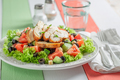 Healthy and classic Caesar salad with cucumber, chicken and tomatoes. - PhotoDune Item for Sale