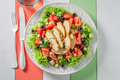 Delicious and fresh Caesar salad with chicken, lettuce and tomatoes. - PhotoDune Item for Sale