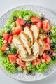 Healthy and classic Caesar salad with chicken, lettuce and tomatoes. - PhotoDune Item for Sale