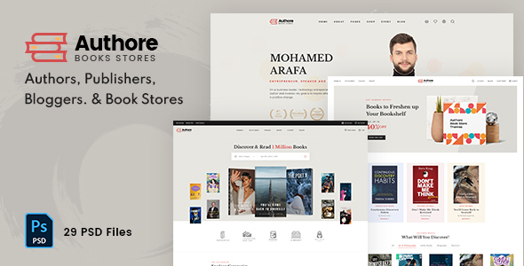 Authore | Authors and Publishers PSD Template