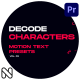 Characters Motion Text: Decode Vol. 03 for Premiere Pro - VideoHive Item for Sale