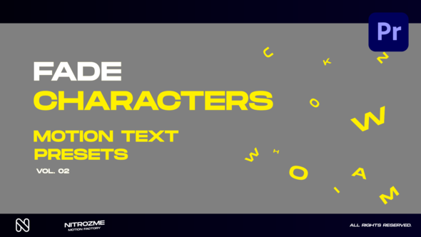 Characters Motion Text: Fade Vol. 02 for Premiere Pro