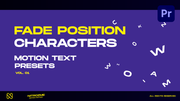 Characters Motion Text: Fade Position Vol. 01 for Premiere Pro