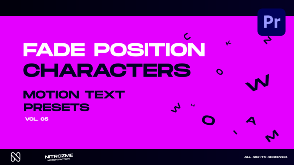 Characters Motion Text: Fade Position Vol. 05 for Premiere Pro